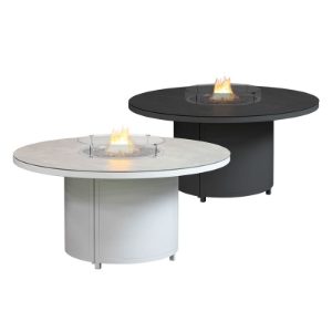 Flame Round Dining Fire Table 150cm