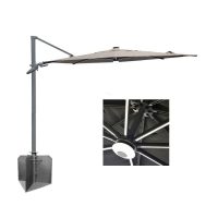 Twilight 3.5m Cantilever Parasol with LED Lights and Inground Base (Unique Slim Canopy Design)     