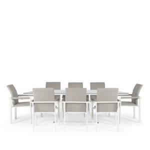 Phoenix & Arabian 8 Seat Rectangular Dining Set with 200 x 90cm Table