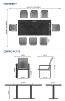 Phoenix & Arabian 8 Seat Rectangular Dining Set with 200 x 90cm Table