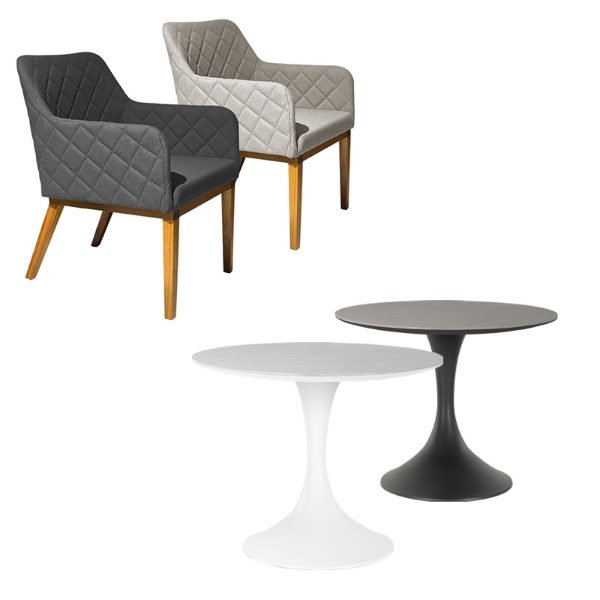 Sphere & Chequers 2 Seat Round Dining Set with 90cm Table