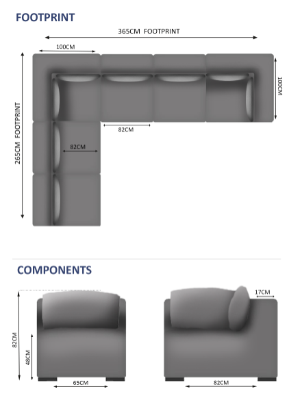 Cozy 6 Seater Sofa Set - 2 Corners, 4 Middles