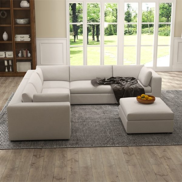 Knightsbridge 5 Seater Sofa Set - 4x Middles, 3x Corners, 1x Ottoman