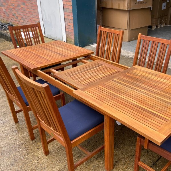 Barlow Tyrie Teak Extending Dining Set with 6 Chairs