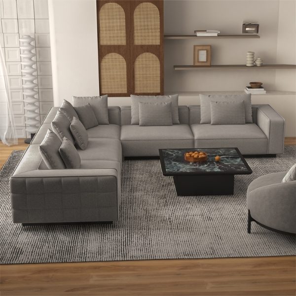 Belgravia 6 Seater Corner Sofa Set - 1x Corner, 1x Middle, 1x Left, 1x Right