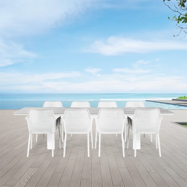 Linear & Matrix 8 Seat Dining Set with Extendable 300cm Table