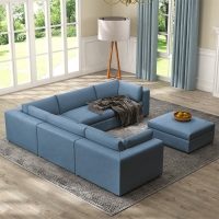 Knightsbridge 7 Seater Sofa Set - 4x Middles, 3x Corners, 1x Ottoman NEA86