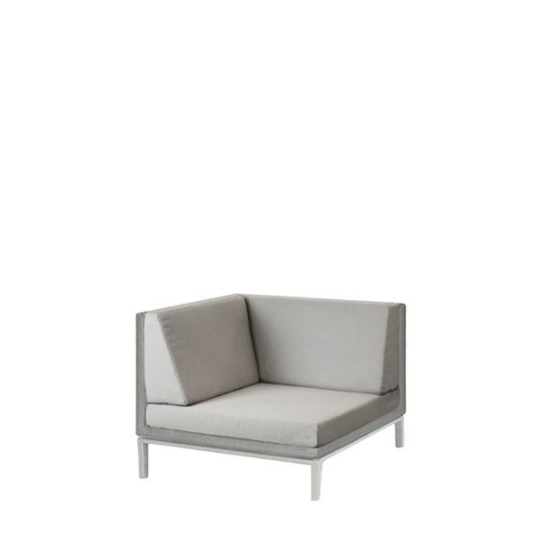 Excel Corner Sofa White/Stone CLR