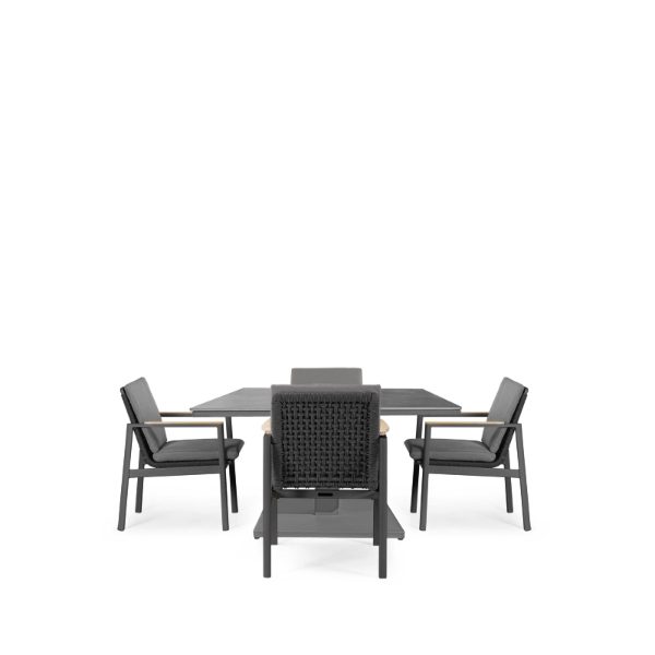 Rising & Lunar 4 Seat Square Dining Set with 90 x 90cm Table