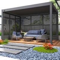 Fixed Side Wall Emperor Charcoal 1.3m