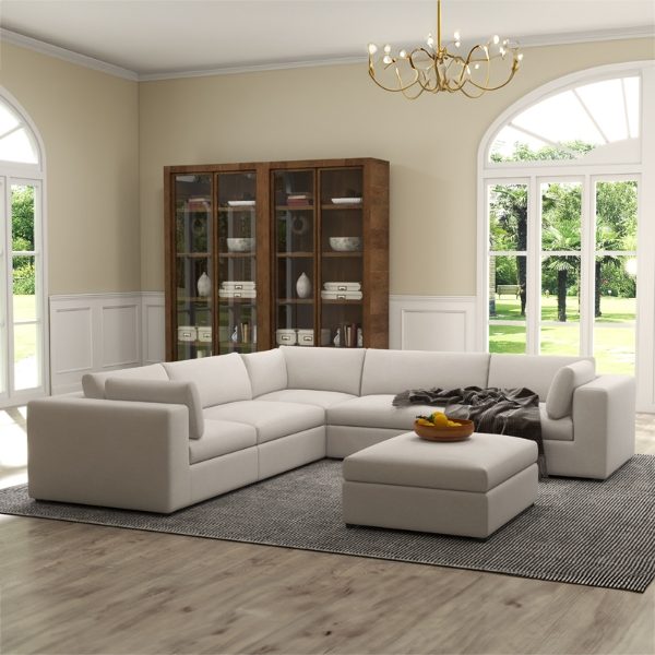 Knightsbridge 5 Seater Sofa Set - 4x Middles, 3x Corners, 1x Ottoman