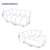 Chelsea 5-Seater Sofa Set - 1x 3-Seater, 1x 2-Seater Right End MAVEL23 CLR