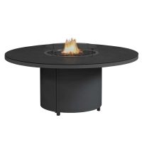 Flame & Sahara 8 Seat Round Dining Set with 180cm Table - Charcoal/Slate CLR