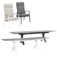 Linear & Gravity 10 Seat Dining Set with Extendable 300cm Table