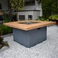 Altair Square Gas Fire Pit with Glass Surround