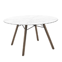 Design & Shell 6 Seat Dining Set 220cm White Table & Stone Chairs CLR