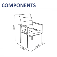 Kensington & Phoenix 6 Seat Dining Set MAVEL68 CLR