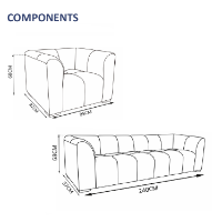 Chelsea 4-Seater Sofa Set - 1x Chair, 1x 3-Seater Sofa