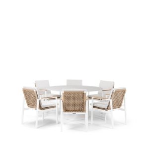 Sphere & Lunar 6 Seat Round Dining Set with 160cmØ Table
