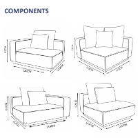 Belgravia 6 Seater Corner Sofa Set - 1x Left, 1x Right, 1x Corner, 1x Middle