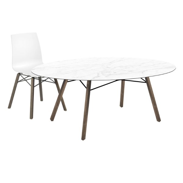 Amalfi & Narda 8 Seat Dining Set with 200cm Oval Table - White