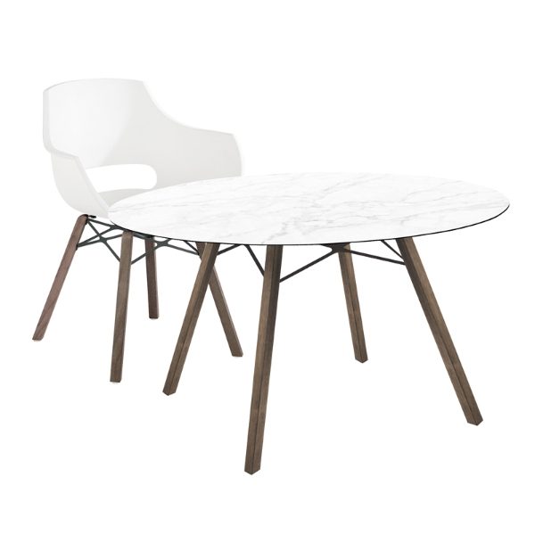 Amalfi & Benna 4 Seat Dining Set with 120cm Table - White