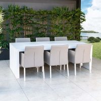 Design & Benna 6 Seat Dining Set 220cm Table - White