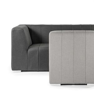 Cube Corner Seater Sofa Set With Ottoman