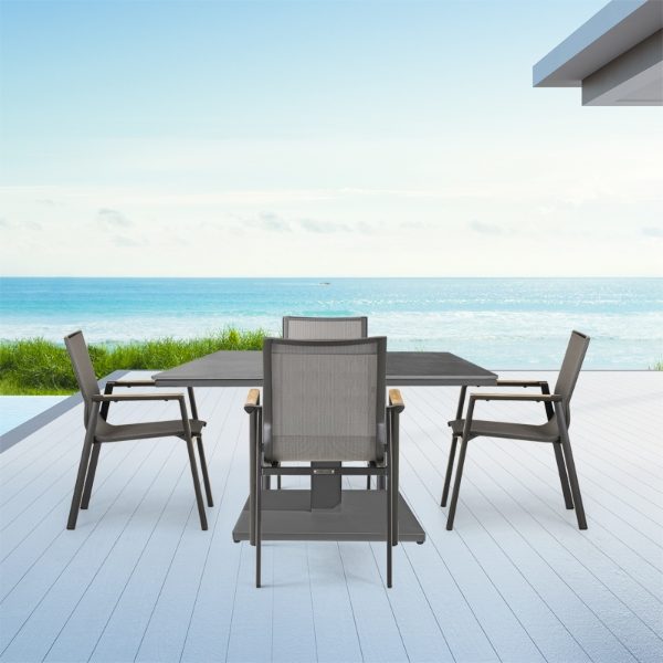 Rising & Aspen 4 Seat Square Dining Set with 90 x 90cm Table