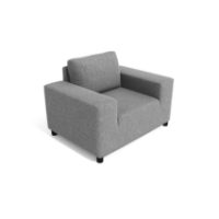 Block 5 Seater Sofa Set With Lounge Armchairs Grey