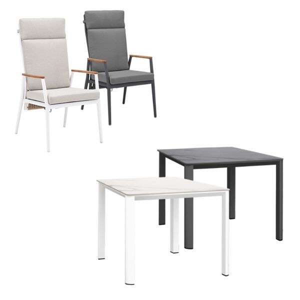 Apollo & Gravity 4 Seat Square Dining Set with 90 x 90cm Table