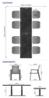 Rising & Aspen 8 Seat Rectangular Dining Set with x2 150 x 90cm Tables