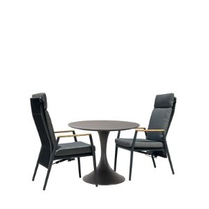 Sphere & Gravity 2 Seat Round Dining Set with 90cmØ Table