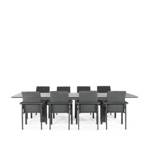 Linear & Arabian 8 Seat Dining Set with Extendable 300cm Table