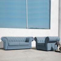 Eden 3 Seater Sofa Set Blue