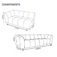 Chelsea 5-Seater Sofa Set - 1x 3-Seater, 1x 2-Seater Right End