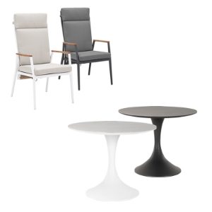 Sphere & Gravity 2 Seat Round Dining Set with 90cmØ Table