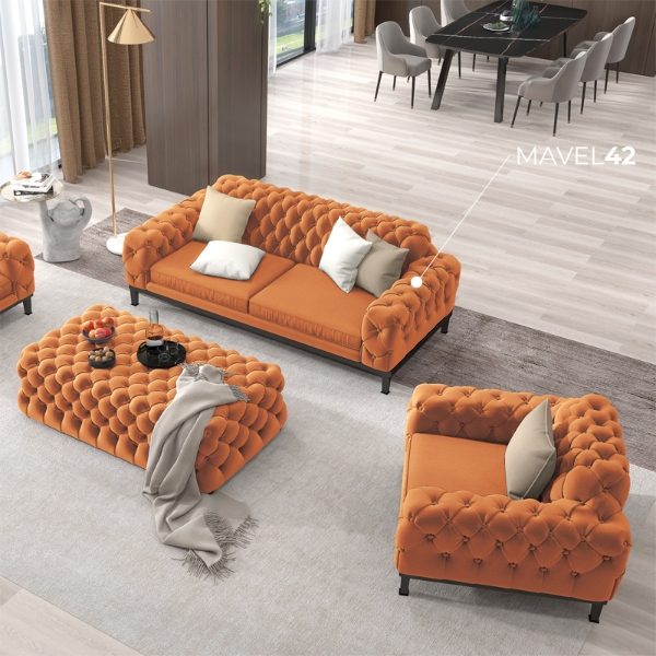 Pimlico 4-Seater Sofa Set - 1x Chair, 1x 2-Seater Sofa, 1x Ottoman