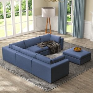 Knightsbridge 7 Seater Sofa Set - 4x Middles, 3x Corners, 1x Ottoman