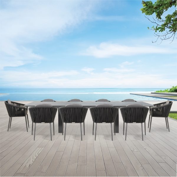 Linear & Moon 10 Seat Dining Set with Extendable 300cm Table
