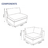 Knightsbridge 5 Seater Sofa Set - 2x Corners, 3x Middles