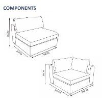 Knightsbridge 4 Seater Sofa Set - 2x Corners, 2x Middles