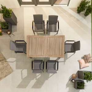 Seattle & Ocean 6 Seat Rectangular Dining Set with 150x90cm Table