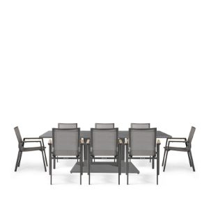 Rising & Aspen 8 Seat Rectangular Dining Set with x2 150 x 90cm Tables
