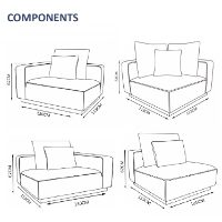 Belgravia 10 Seater U-Shape Sofa Set - 1x Left, 1x Right, 2x Corner, 4x Middles