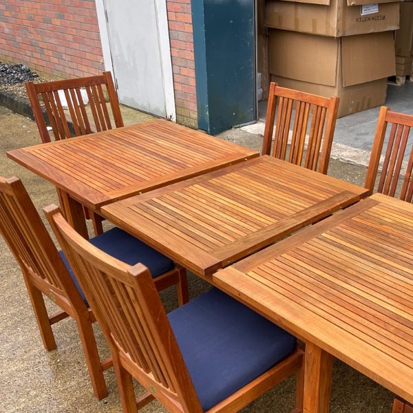 Barlow Tyrie Teak Extending Dining Set with 6 Chairs