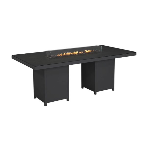 Flame Rectangular Dining Fire Table 200cm