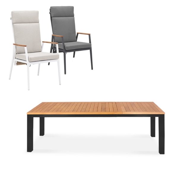 Venus & Gravity 8 Seat Dining Set with Extendable 230cm Table