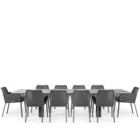 Linear & Matrix 10 Seat Dining Set with Extendable 300cm Table