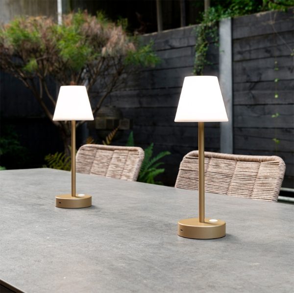 Lola Slim 30 Outdoor Table Lamp Brass